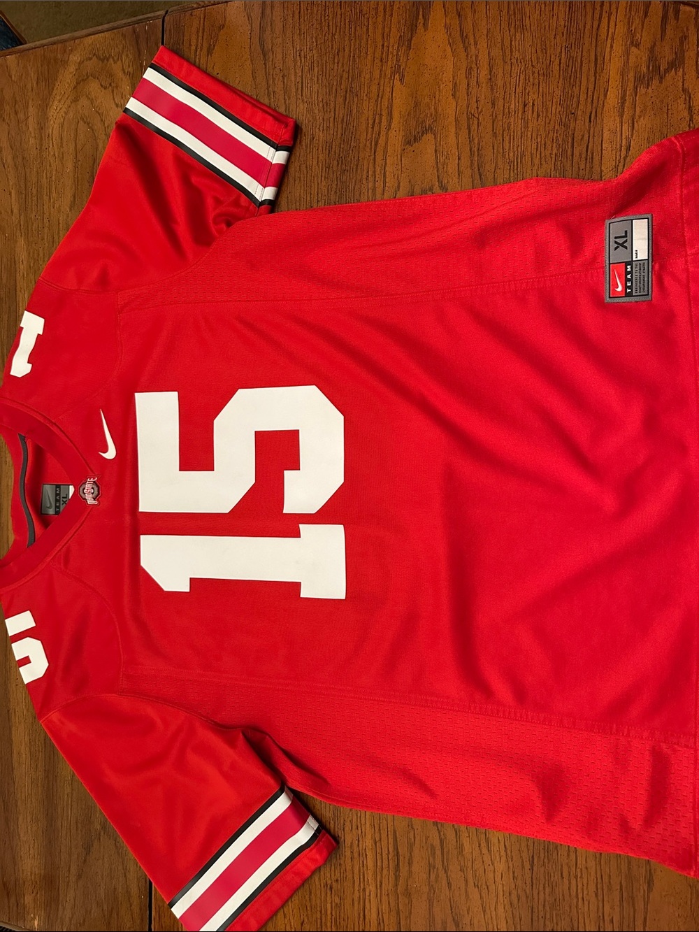 Nike Men’s Red Football Jersey with White 15